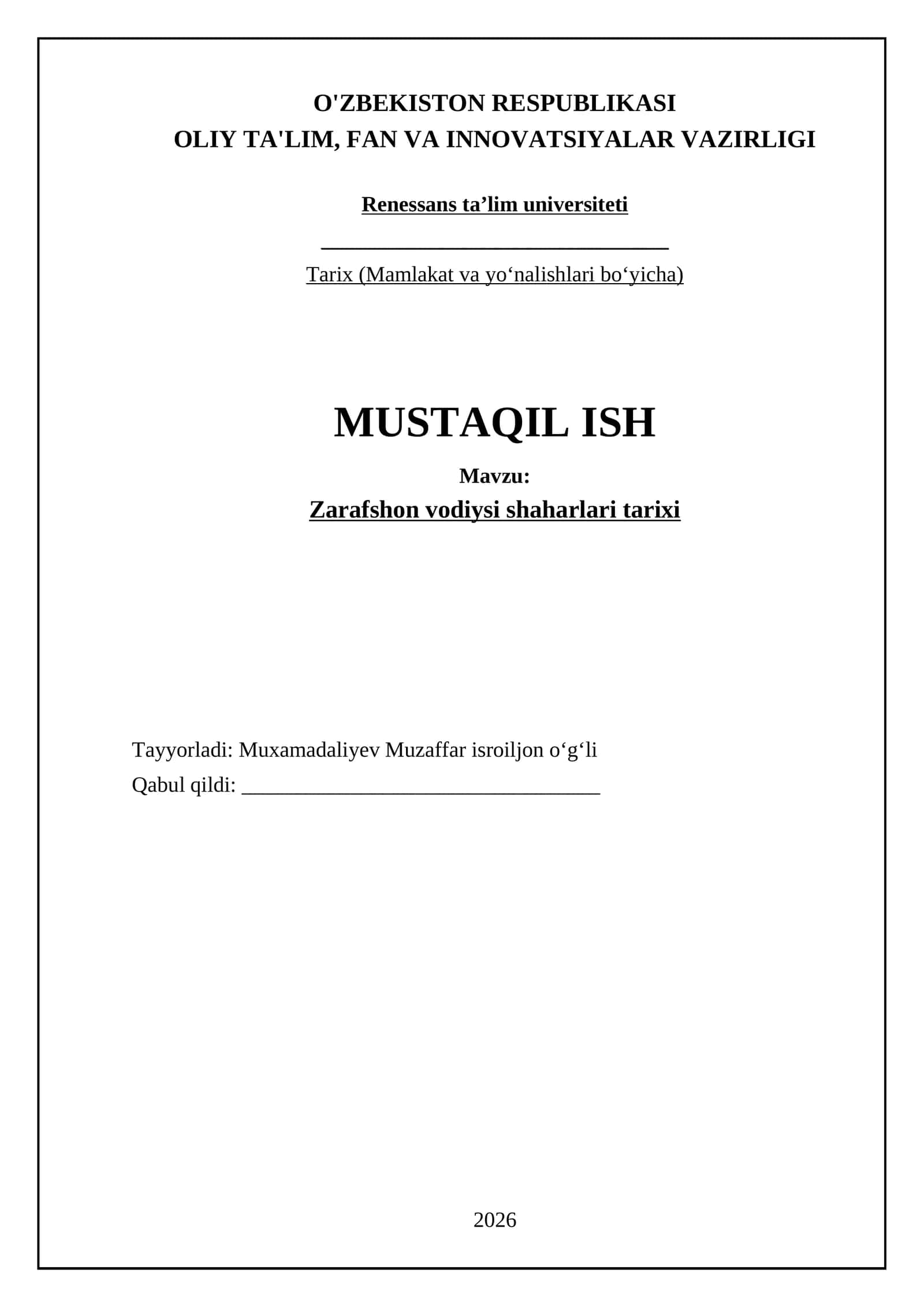 Zarafshon vodiysi shaharlari tarixi 1