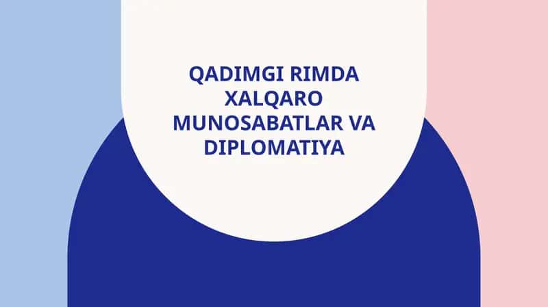 Qadimgi Rimdaxalqaromunosabatlar vadiplomatiya 1