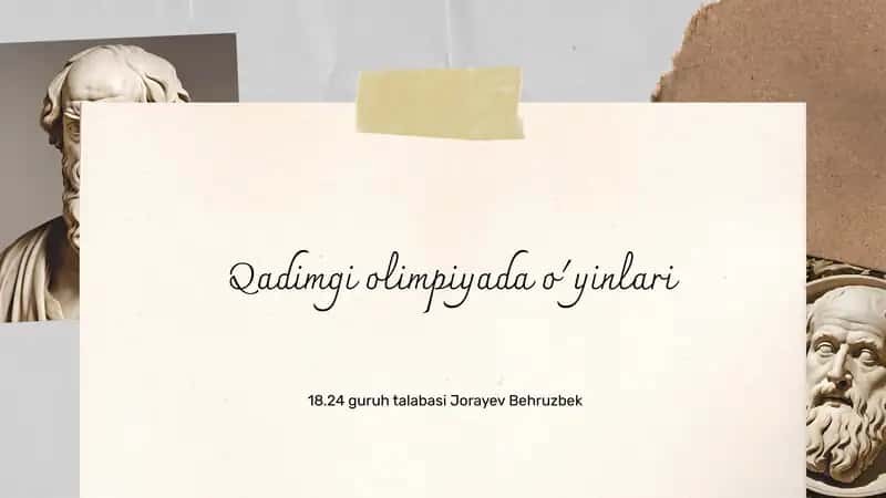 Qadimgi Olimpiyada o'yinlari 1