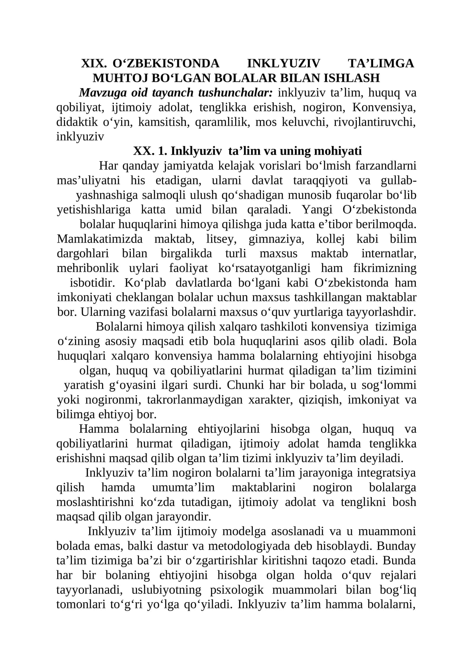 O‘zbekistonda Inklyuziv Ta’Limga Muhtoj Bo‘lgan Bolalar Bilan Ishlash 1