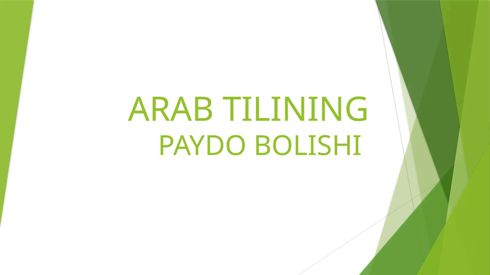 Arab tilining paydo bolishi 1