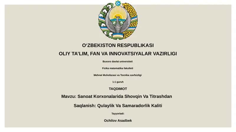 Sanoat Korxonalarida Shovqin Va Titrashdan Saqlanish: Qulaylik Va Samaradorlik Kaliti 1