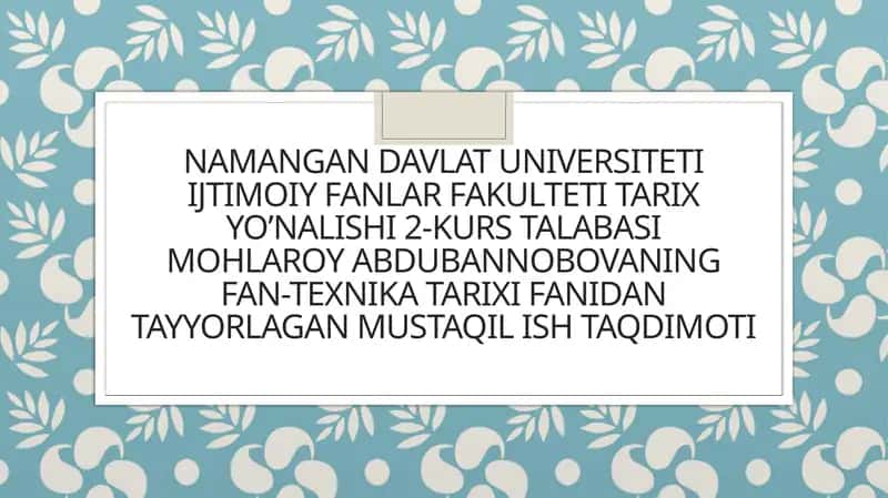 Qadimgi Sharqda ilmiy bilimlarning shakllanishi 1