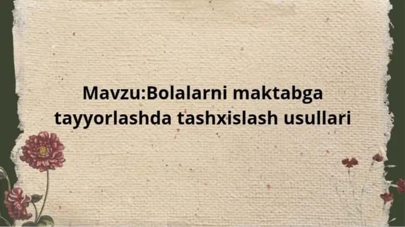 Bolalarni maktabga tayyorlash 1