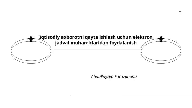 Iqtisodiy axborotni qayta ishlash uchun elektron jadval muharrirlaridan foydalanish 1