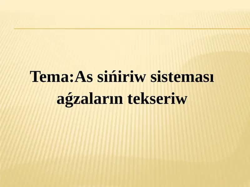 Assiniriw Sistemasi Teksirishi 1
