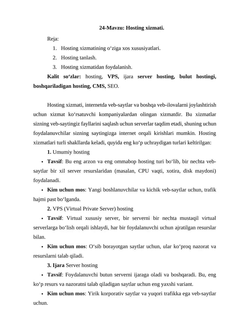 Hosting xizmati 1