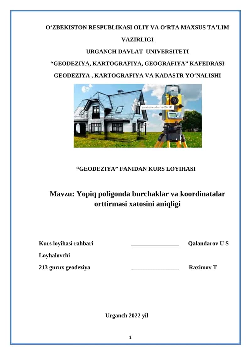 GEODEZIYA KURSLARI 1