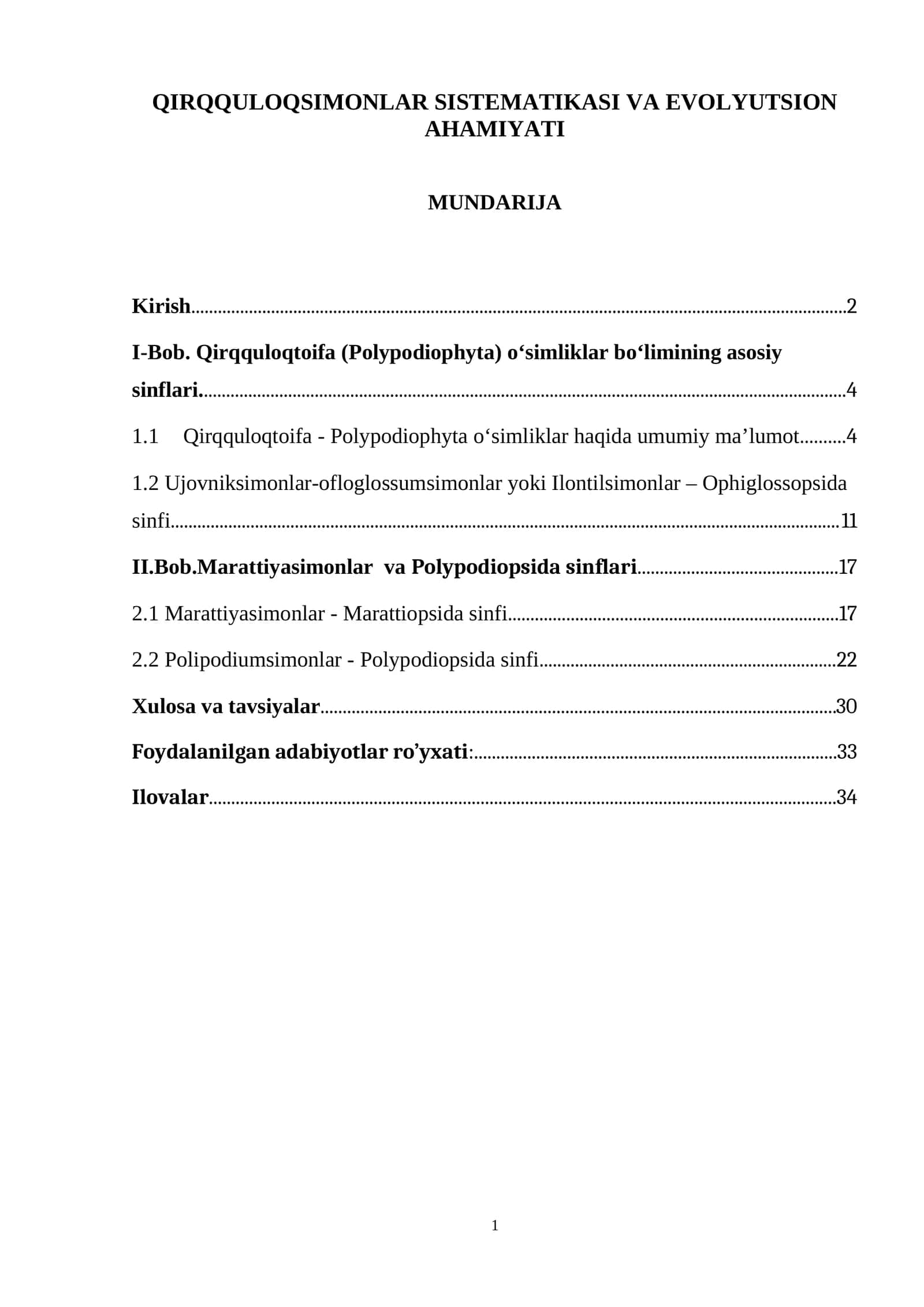 QIRQQULOQSIMONLAR SISTEMATIKASI VA EVOLYUTSION AHAMIYATI 1