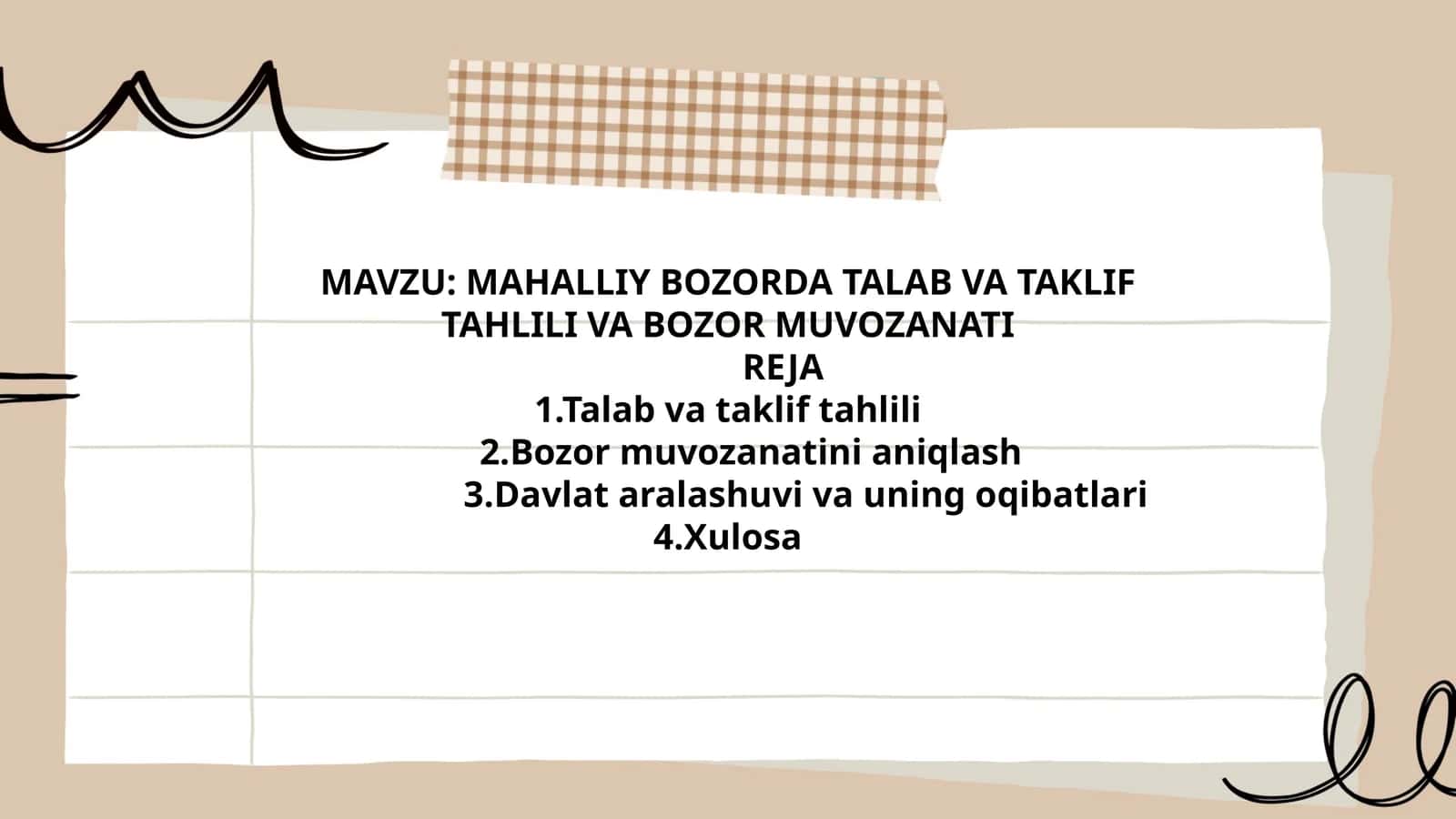MAHALLIY BOZORDA TALAB VA TAKLIF TAHLILI VA BOZOR MUVOZANATI 1