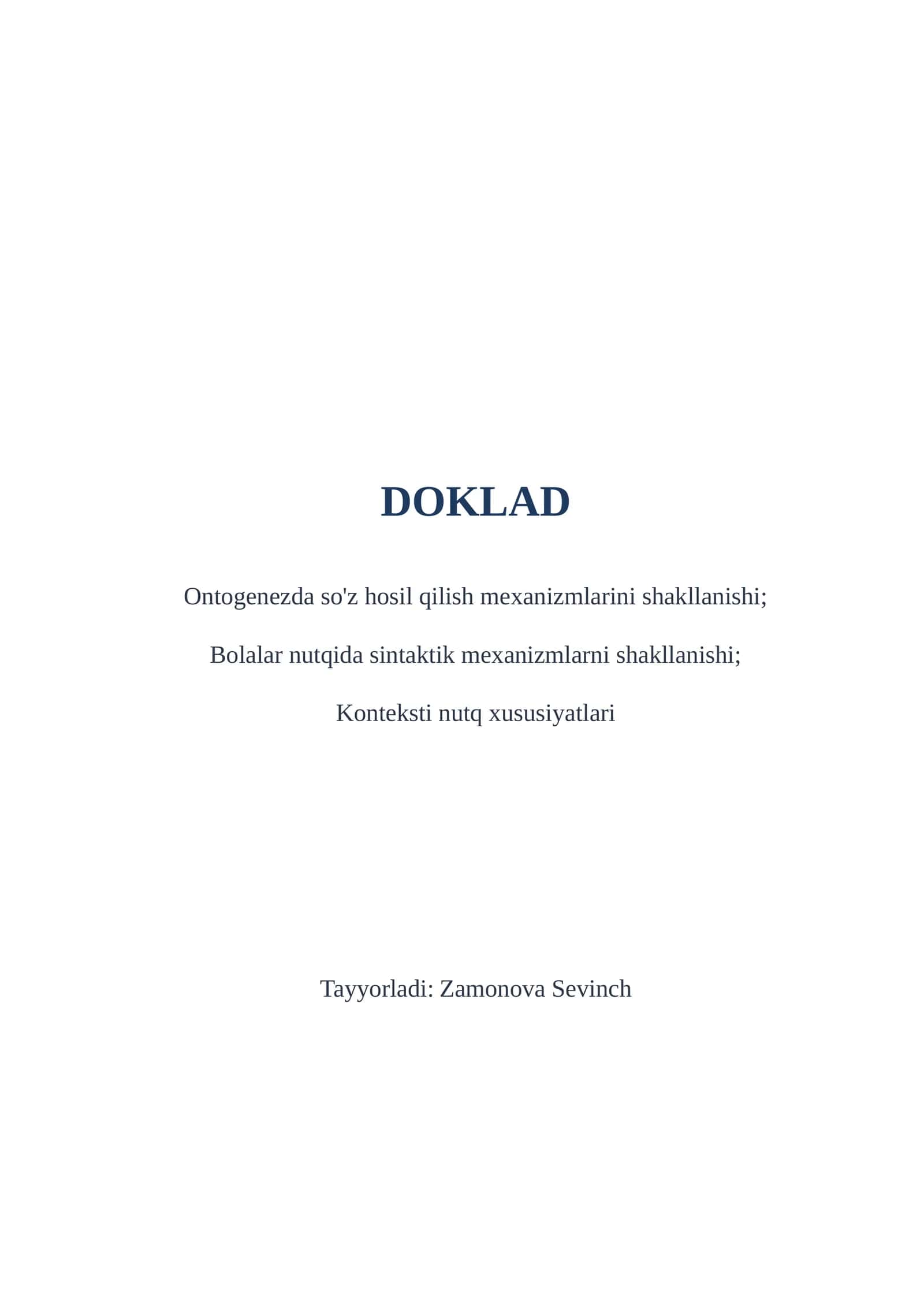 Ontogenezda so'z hosil qilish mexanizmlarini shakllanishi 1