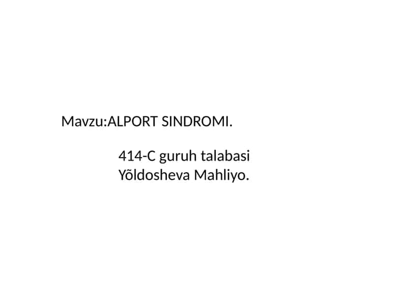 ALPORTSINDROMI 1