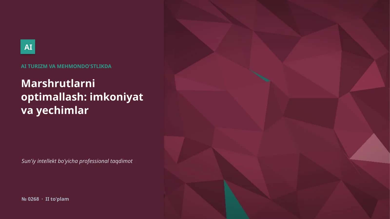 AI TURIZM VA MEHMONDO'STLIKDA 1