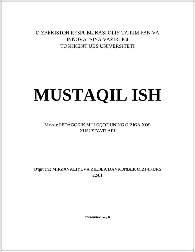 Pedagogik muloqotning mazmuni va oʻziga xos xususiyatlari 1