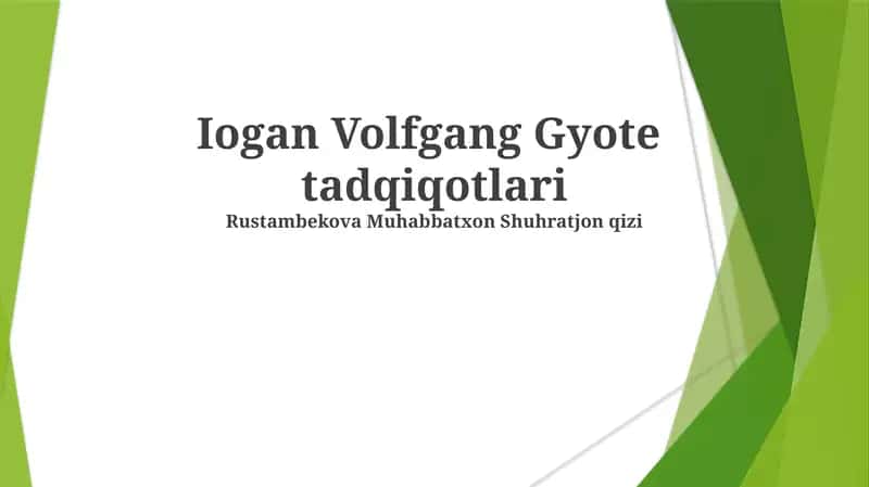 Iogan Volfgang Gyote tadqiqotlari 1