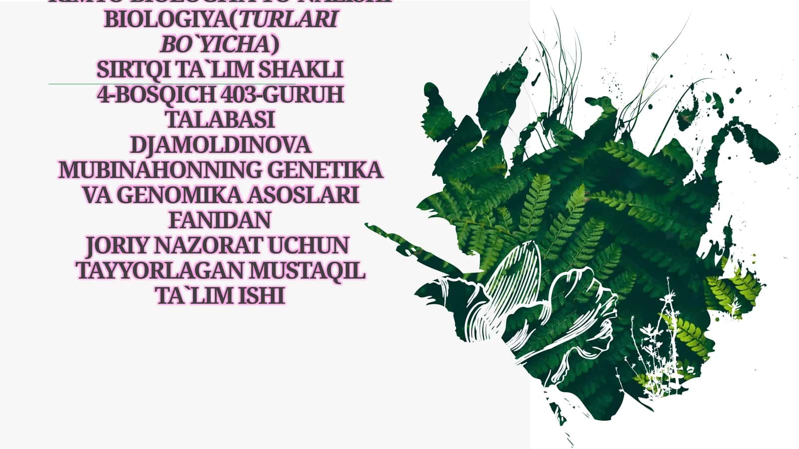 MIQDOR BELGILAR GENETIKASI 1