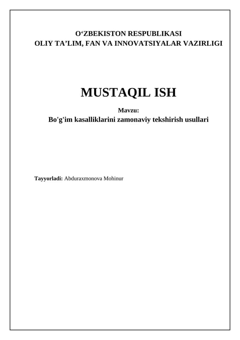 Bo'g'im kasalliklarini zamonaviy tekshirish usullari 1
