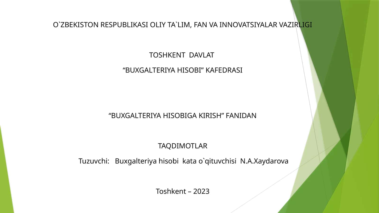 HUJJATLASHTIRISH VA INVENTARIZATSIYA 1