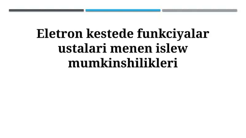 Elektrotehnikalyq монтаж islerine kirisiw 1