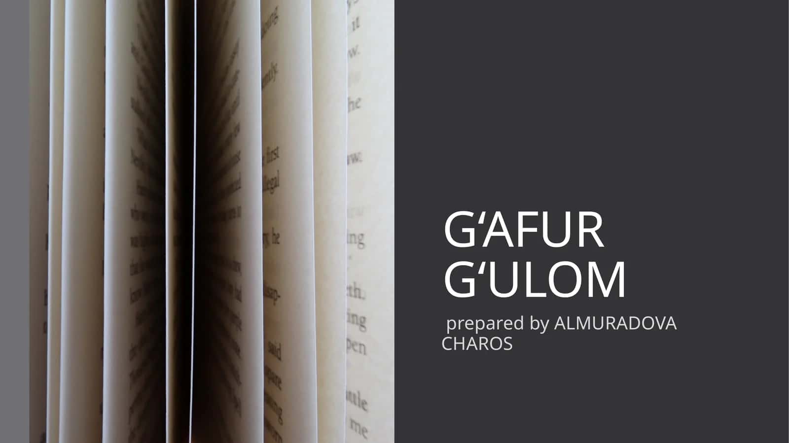 G‘AFUR G‘ULOM 1