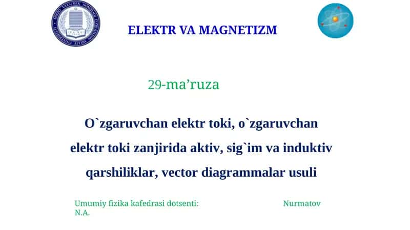 ELEKTR VA MAGNETIZM 1
