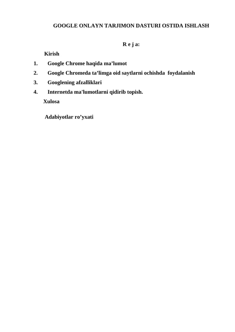 Google Onlayn Tarjimon Dasturi Ostida Ishlash 1