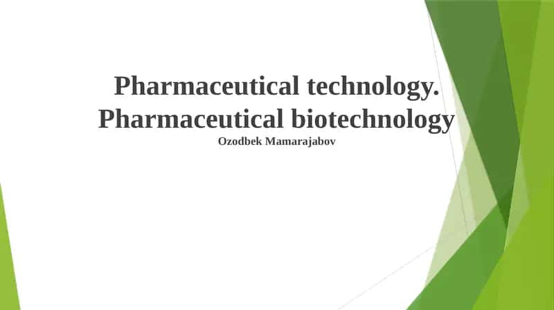 Pharmaceutical technology 1