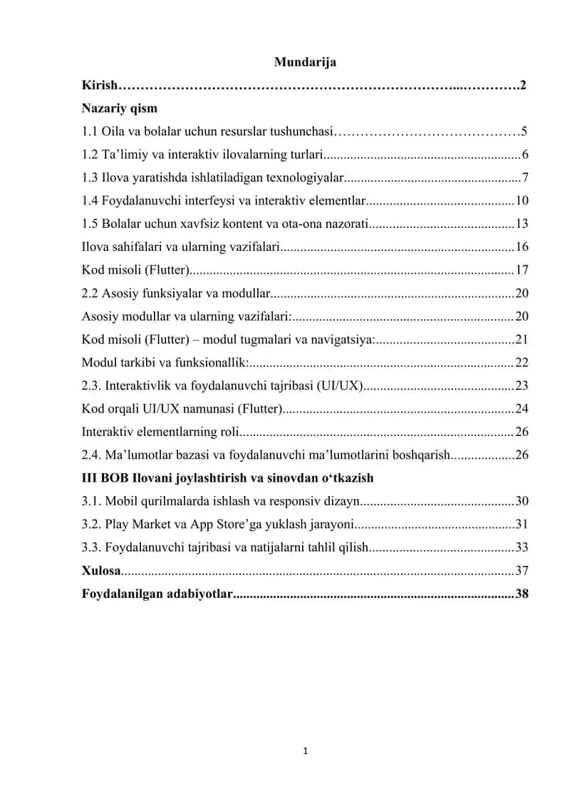 Oila va bolalar uchun resurslar ilovasini yaratish 1