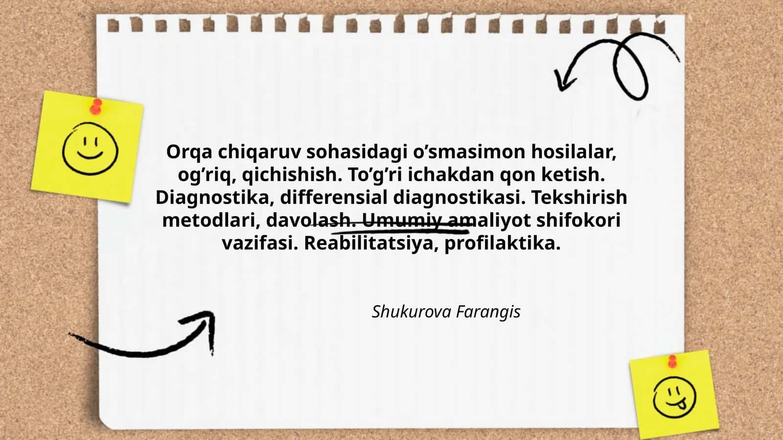 Orqa chiqaruv sohasidagi o’smasimon hosilalar 1