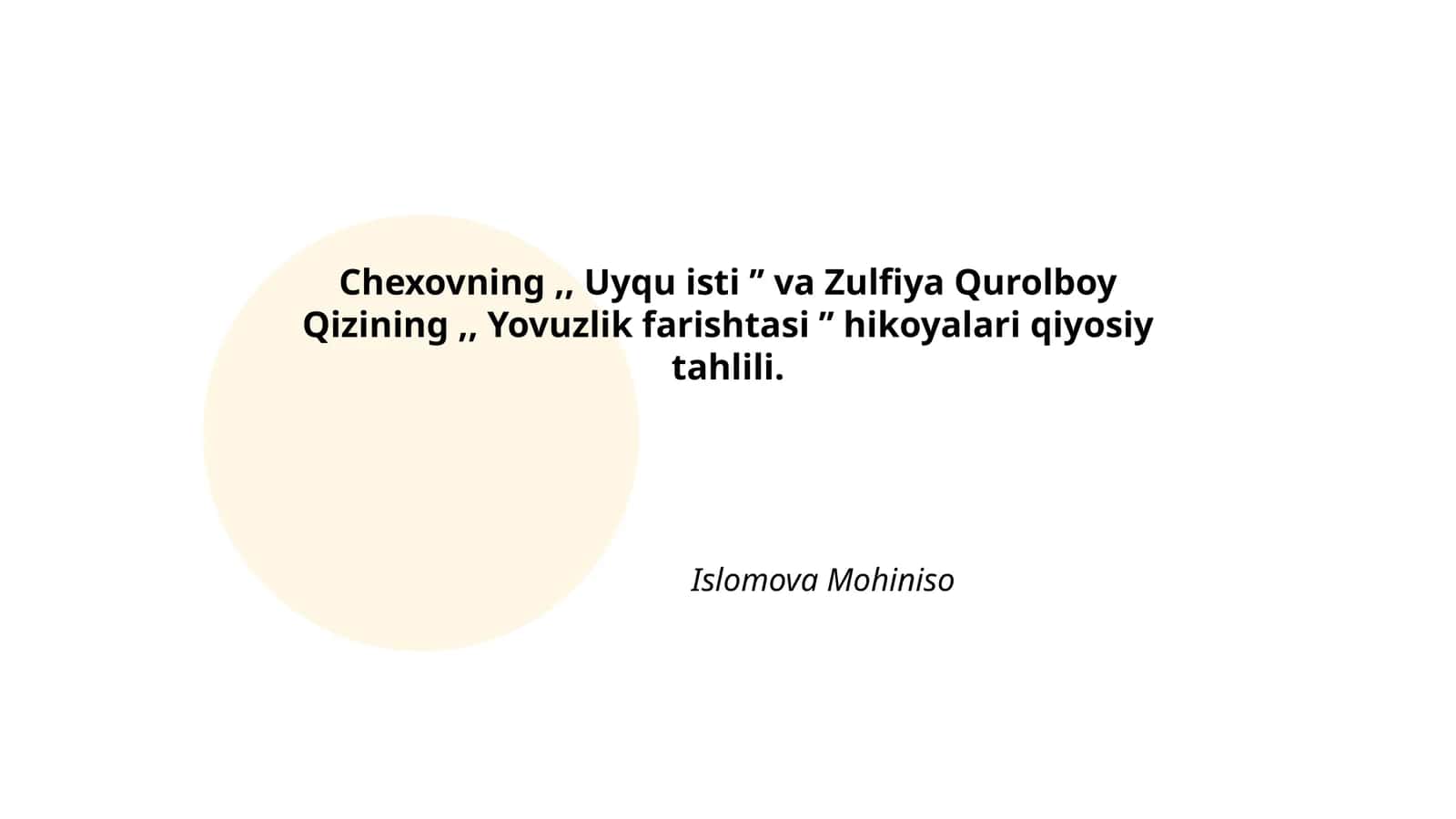Uyqu isti va Zulfiya Qurolboy Qizining hikoyalari 1