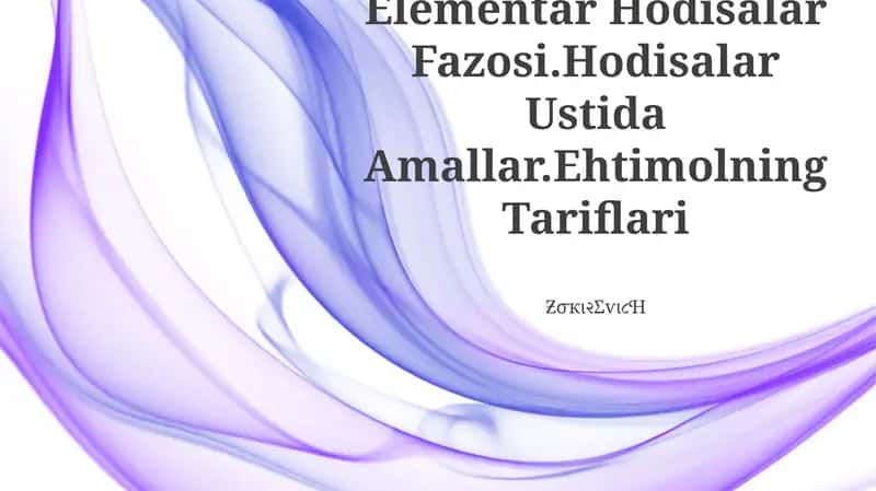 Elementar Hodisalar Fazosi 1