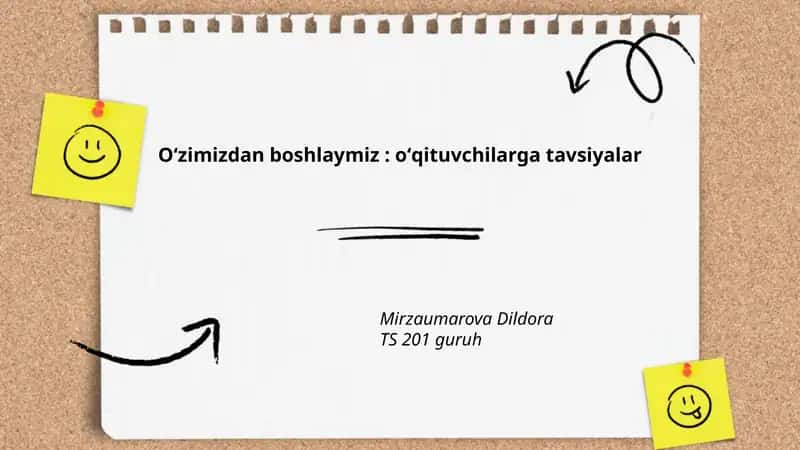 Oʻzimizdan boshlaymiz: oʻqituvchilarga tavsiyalar 1
