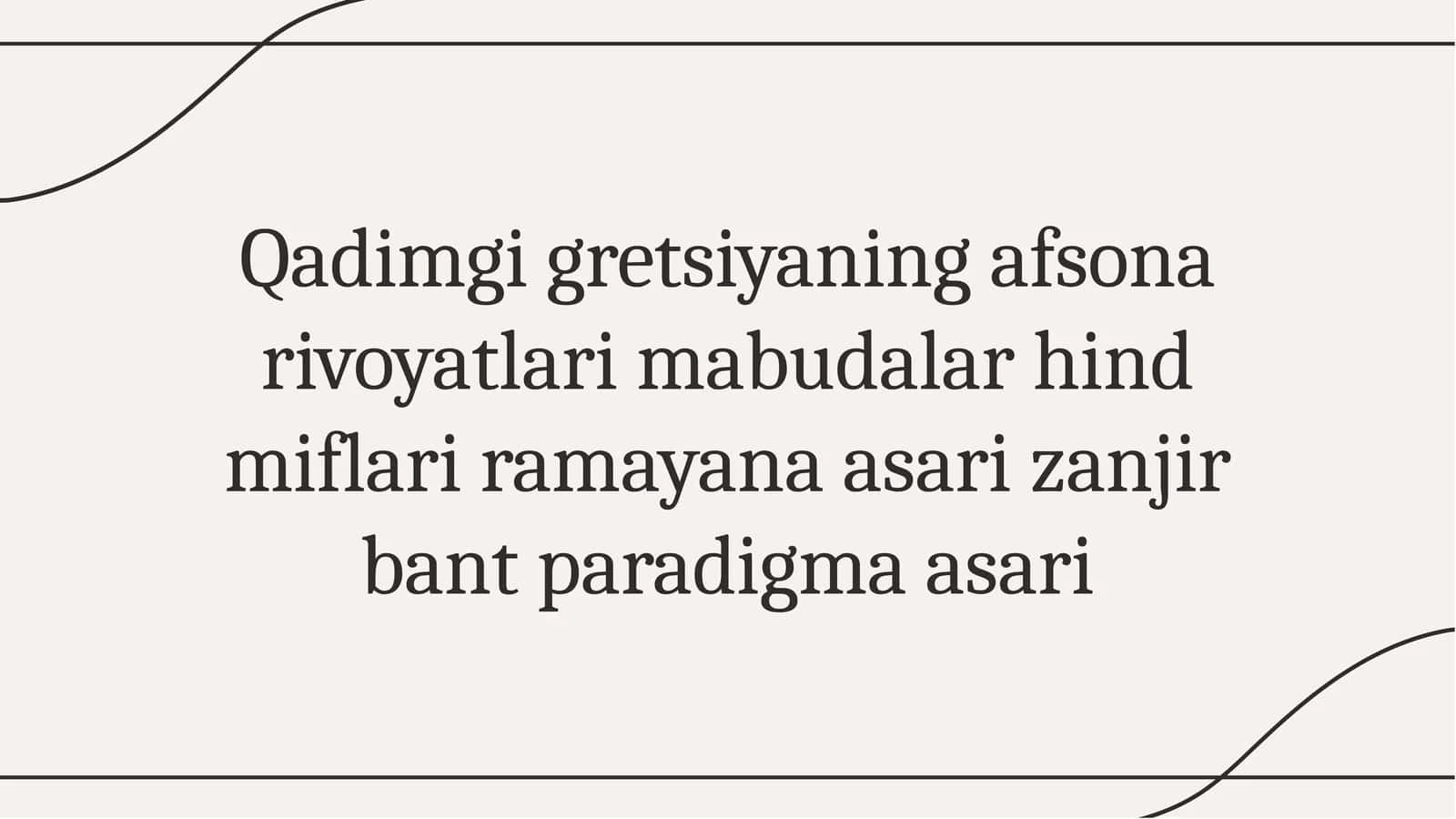 Qadimgi gretsiyaning afsona rivoyatlari mabudalar hind miflari ramayana asari zanjir bant paradigma asari 1