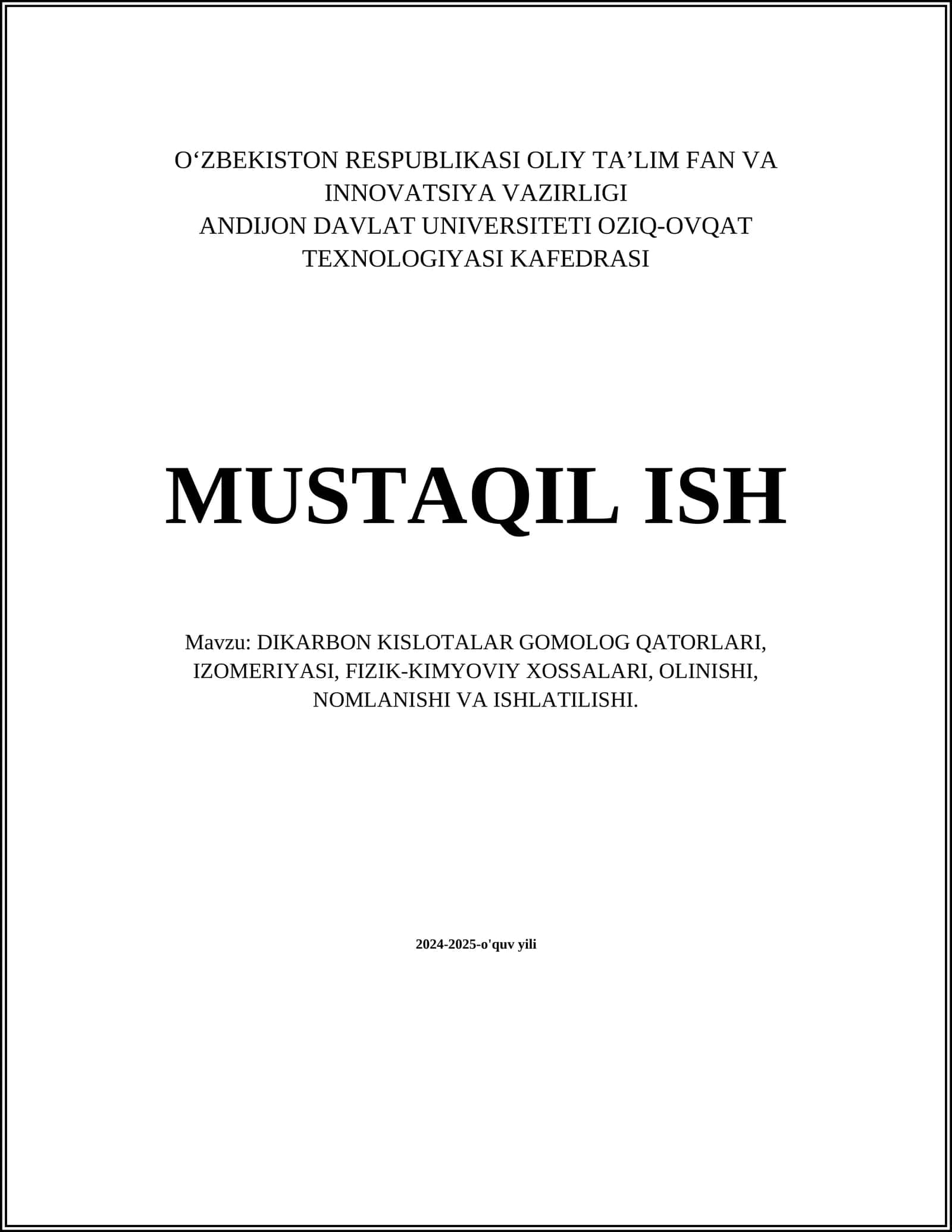 DIKARBON KISLOTALAR GOMOLOG QATORLARI 1