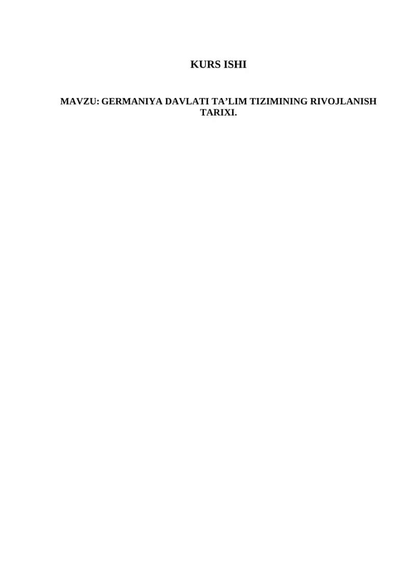 GERMANIYA DAVLATI TA’LIM TIZIMINING RIVOJLANISH TARIXI 1