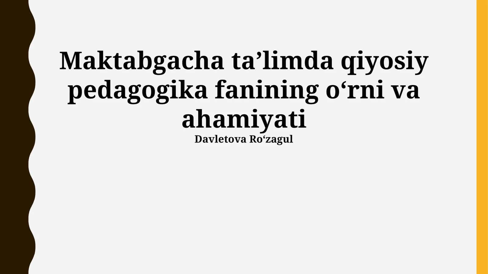 Taqqoslash pedagogikasi 1