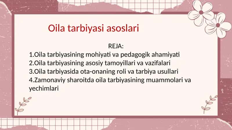 Oila tarbiyasi asoslari 1