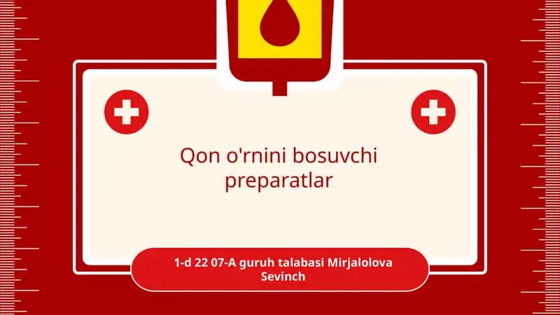 Qon o'rnini bosuvchi preparatlar 1