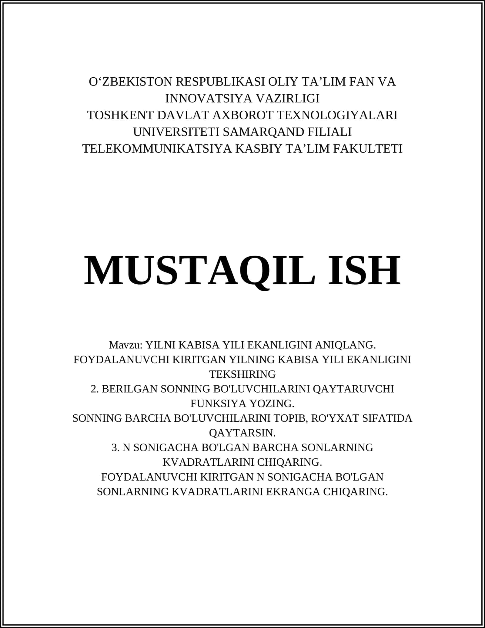 YILNI KABISA YILI EKANLIGINI ANIQLANG 1