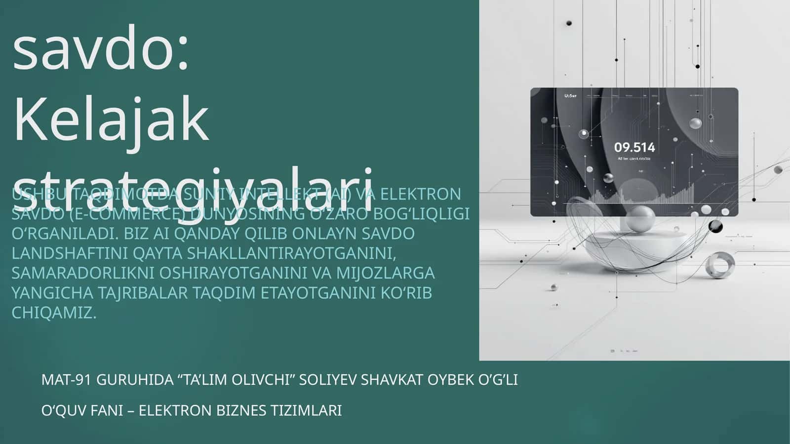 Sun’iy intellekt va elektron savdo: Kelajak strategiyalari 1