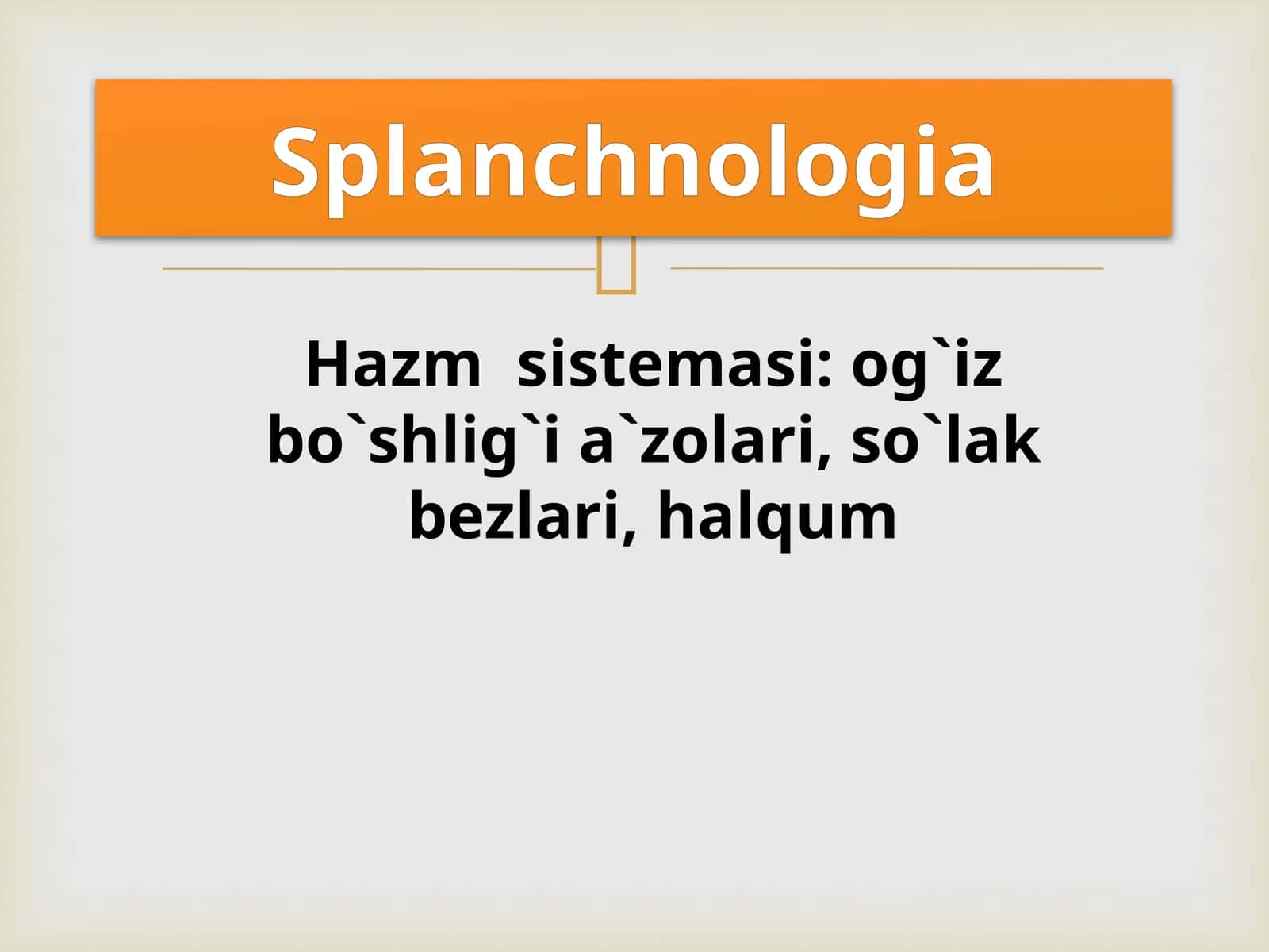 Hazm  sistemasi: og`iz bo`shlig`i a`zolari, so`lak bezlari, halqum 1