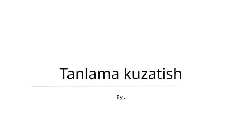 Tanlama kuzatish 1