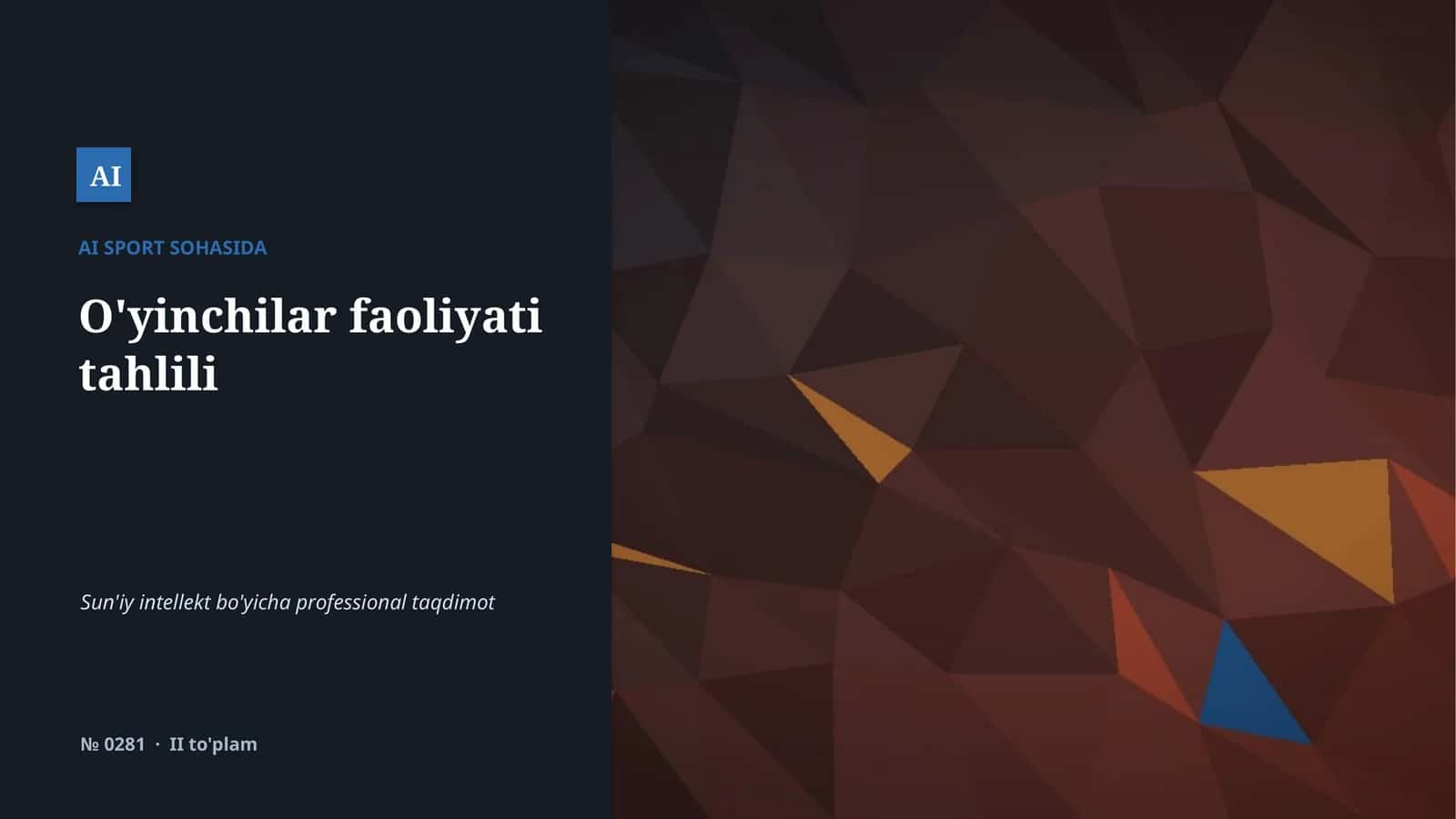 Sportda AI O'yinchilar Faoliyati Tahlili 1