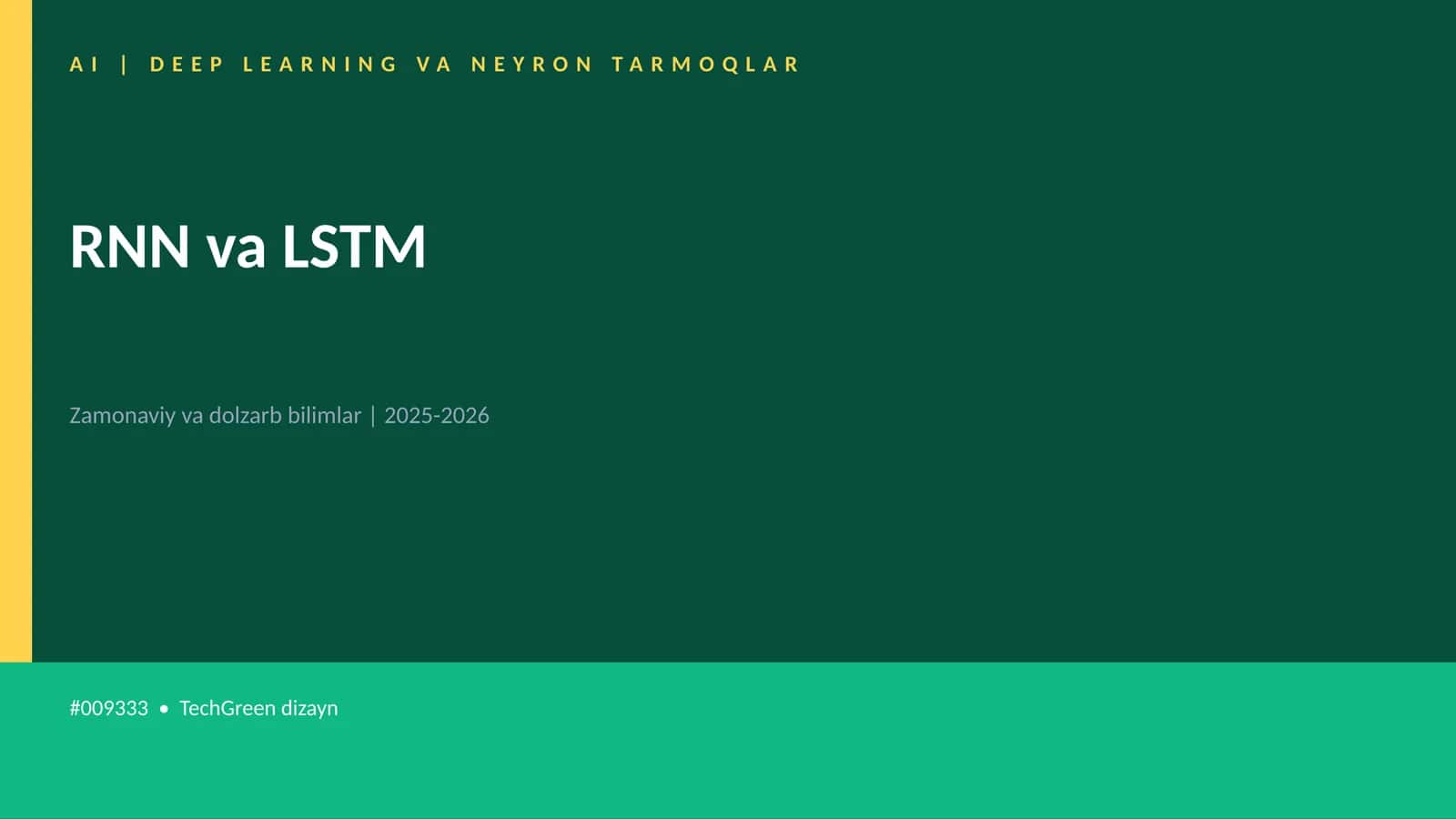 AI | DEEP LEARNING VA NEYRON TARMOQLAR 1