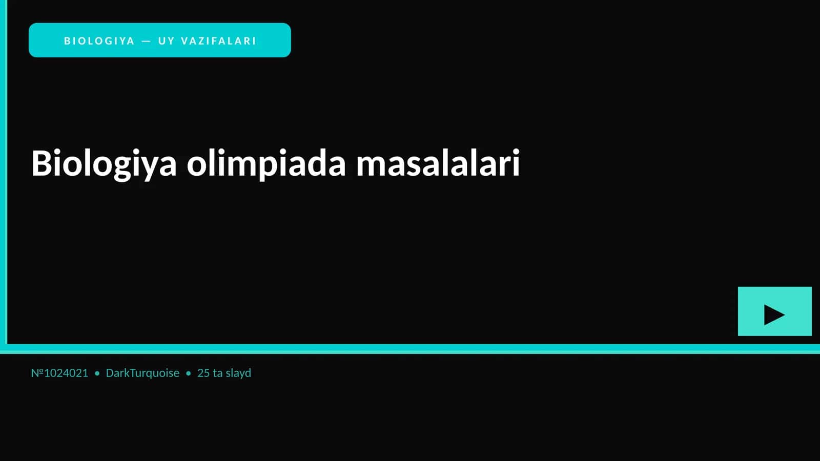 BIOLOGIYA — UY VAZIFALARI 1
