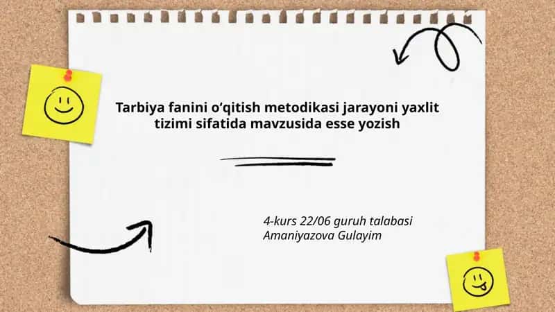 Tarbiya fanini oʻqitish metodikasi jarayoni yaxlit tizimi sifatida 1