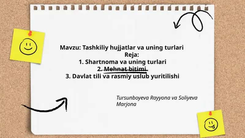 Tashkiliy hujjatlar va uning turlari 1