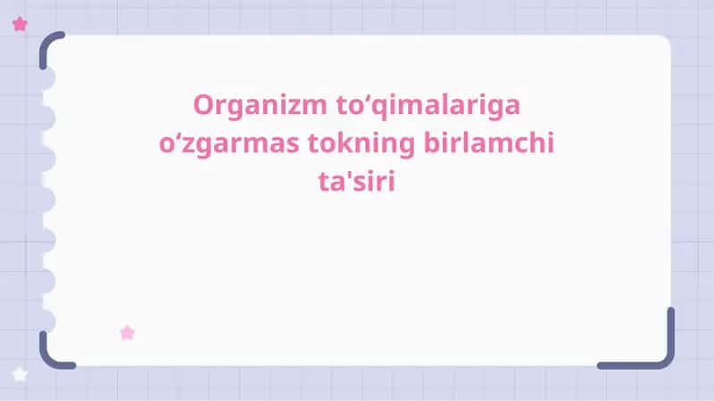 Organizm toʻqimalariga oʻzgarmas tokning birlamchi ta'siri 1