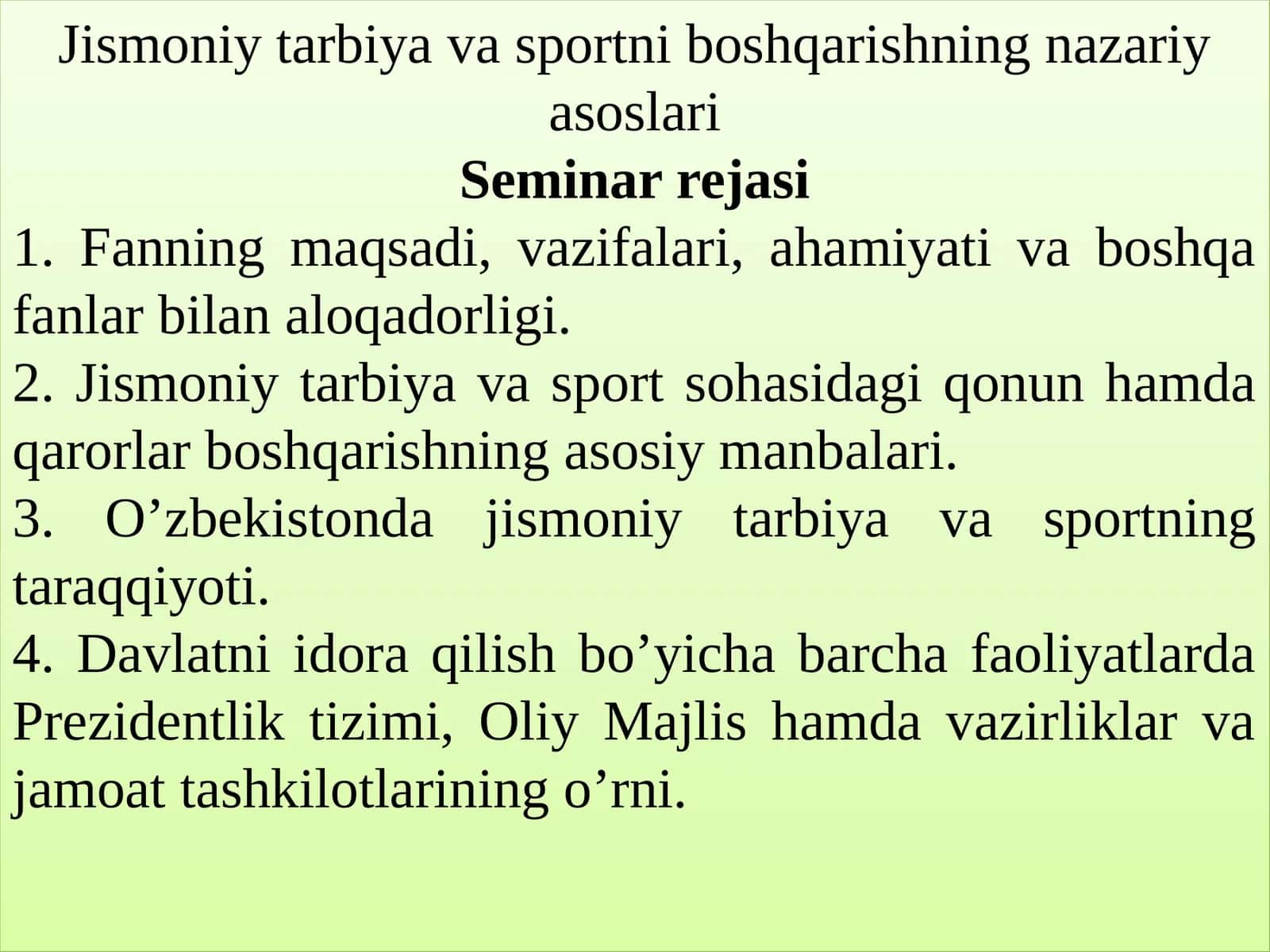 Jismoniy tarbiya va sportni boshqarishning nazariy asoslari 1