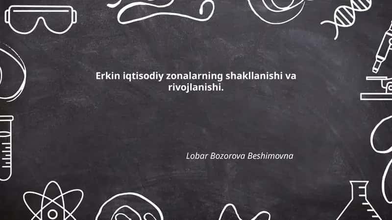 Erkin iqtisodiy zonalarning shakllanishi va rivojlanishi 1